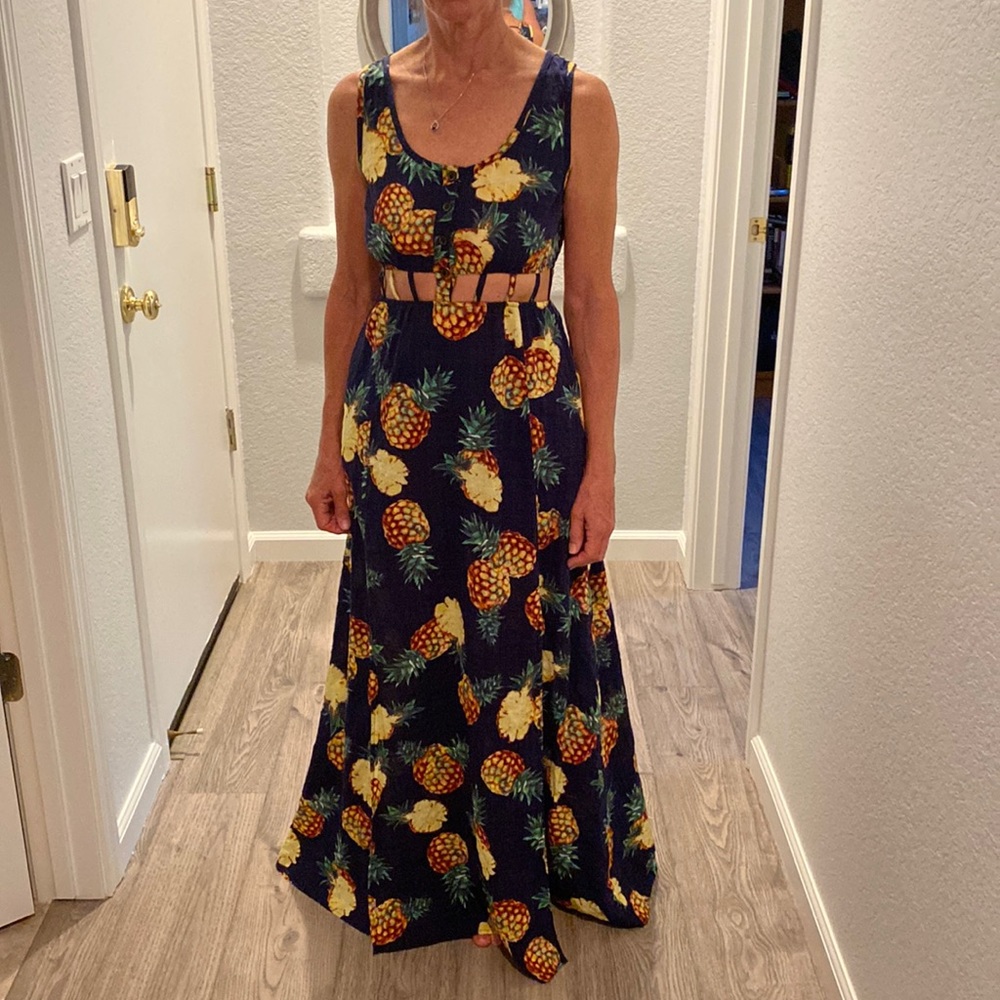 Long summer dress from Nordstrom’s pineapple print with pockets